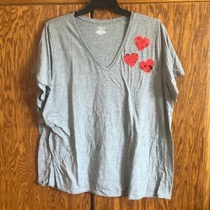 Sequined Heart Tee